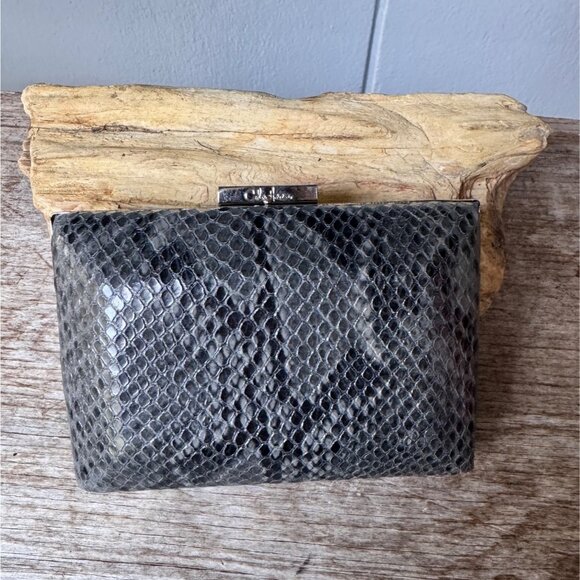 Cole Haan Handbags - Cole Haan Black Snake Print Minaudiere Clutch Hard Frame Evening Bag MSRP $148